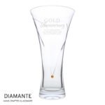 Personalised 'Gold Anniversary' Large Hand Cut Diamante Heart Glass Vase - Image 3