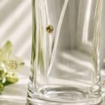 Personalised 'Gold Anniversary' Large Hand Cut Diamond Effect Heart Glass Vase - Image 3
