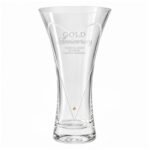 Personalised 'Gold Anniversary' Large Hand Cut Diamond Effect Heart Glass Vase - Image 5