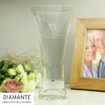 Personalised Special Year Diamante Heart Glass Vase - Image 3