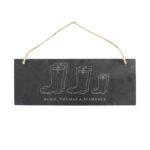 Personalised Welly Boot Design Family of Three Hanging Slate Plaque - Image 5
