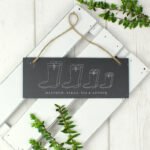 Personalised Welly Boot Design Family of Four Hanging Slate Plaque - Image 2