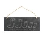 Personalised Welly Boot Design Family of Five Hanging Slate Plaque - Image 3
