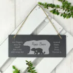 Personalised 'My Fingers May Be Small...' Bears Hanging Slate Plaque - Image 2