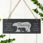 Personalised 'My Fingers May Be Small...' Bear Design Hanging Slate Decoration - Image 6