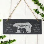 Personalised 'My Fingers May Be Small...' Bears Hanging Slate Plaque - Image 6