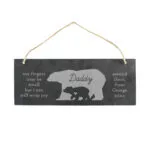 Personalised 'My Fingers May Be Small...' Bears Hanging Slate Plaque - Image 7