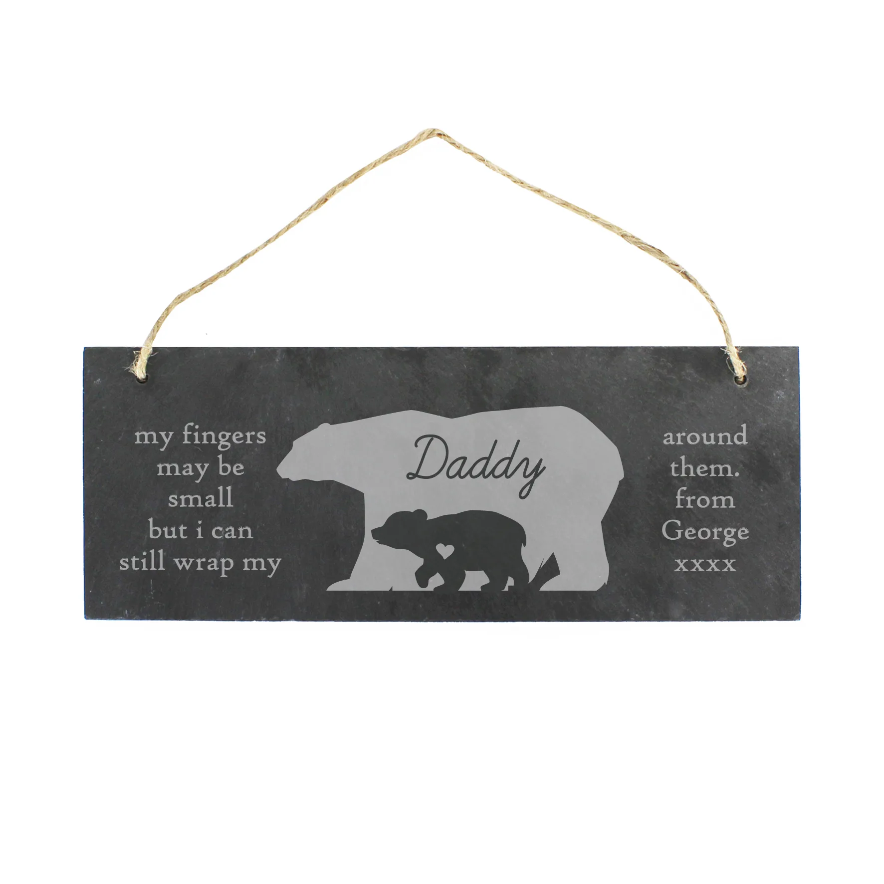 Personalised 'My Fingers May Be Small...' Bears Hanging Slate Plaque - Image 7
