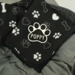 Personalised Dog Paw Print & Hearts Design Fleece Blanket