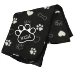 Personalised Dog Paw Print & Hearts Design Fleece Blanket - Image 4