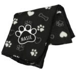Personalised Dog Paw Print & Hearts Design Fleece Blanket - Image 5