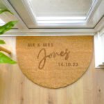 Personalised Any Message Couples Half Moon Coir Indoor Doormat - Image 5