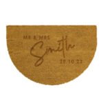 Personalised Any Message Couples Half Moon Coir Indoor Doormat - Image 7