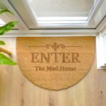 Personalised Ornate Design Half Moon Coir Indoor Doormat