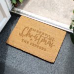 Personalised 'Merry Christmas' Rectangle Coir Indoor Doormat - Image 3
