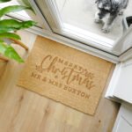 Personalised 'Merry Christmas' Rectangle Coir Indoor Doormat - Image 4