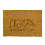 Personalised 'Merry Christmas' Rectangle Coir Indoor Doormat - Image 6