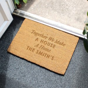 P011020 Personalised Any Message Rectangle Coir Indoor Doormat 2