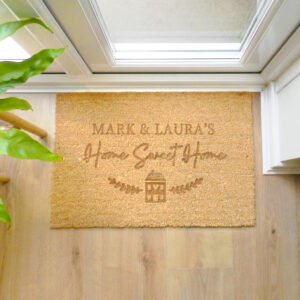P011021 Personalised 'Home Sweet Home' Rectangle Coir Indoor Doormat