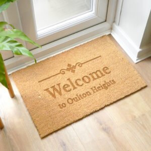 P011022 Personalised Ornate Design Rectangle Coir Indoor Doormat 2