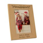 Personalised 'Grandchildren' 5x7 Portrait Oak Finish Photo Frame - Image 4