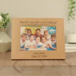 Personalised Any Message Formal Design 7x5 Landscape Oak Finish Photo Frame