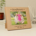 Personalised 'Grandparents' Hearts Motif 7x5 Landscape Wooden Photo Frame - Image 2