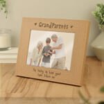 Personalised 'Grandparents' Hearts Motif 7x5 Landscape Wooden Photo Frame - Image 3