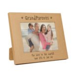 Personalised 'Grandparents' Hearts Motif 7x5 Landscape Wooden Photo Frame - Image 4