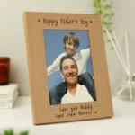 Personalised 'Happy Father's Day' 5x7 Portrait Oak Finish Photo Frame