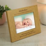 Personalised Formal Design 6x4 Landscape Oak Finish Photo Frame