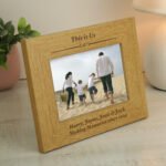 Personalised Formal Design 6x4 Landscape Oak Finish Photo Frame - Image 2