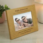 Personalised Formal Design 6x4 Landscape Oak Finish Photo Frame - Image 4