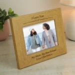 Personalised Formal Design 6x4 Landscape Oak Finish Photo Frame - Image 2