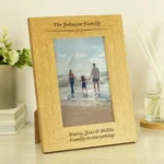 Personalised Any Message Formal Design 4x6 Portrait Oak Finish Photo Frame - Image 3