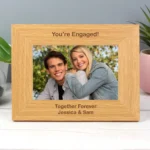 Personalised Short Message 6x4 Landscape Oak Finish Photo Frame