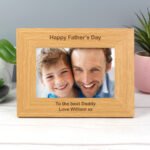Personalised Short Message 6x4 Landscape Oak Finish Photo Frame - Image 2