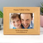 Personalised Short Message 6x4 Landscape Oak Finish Photo Frame - Image 5