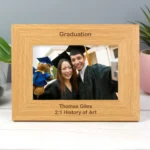 Personalised Short Message 6x4 Landscape Oak Finish Photo Frame - Image 4