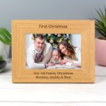 Personalised Short Message 6x4 Landscape Oak Finish Photo Frame - Image 6