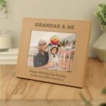 Personalised ‘Grandad & Me’ 7×5 Landscape Oak Finish Photo Frame - Image 3
