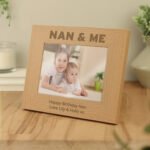 Personalised 'Nan & Me' 7x5 Landscape Oak Finish Photo Frame - Image 3
