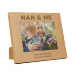 Personalised 'Nan & Me' 7x5 Landscape Oak Finish Photo Frame - Image 4