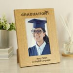 Personalised 'Graduation' 4x6 Portrait Oak Finish Photo Frame - Image 2