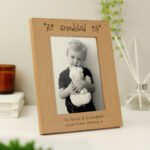 Personalised 'Grandchild' 5x7 Portrait Oak Finish Photo Frame - Image 3