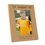Personalised 'Grandchild' 5x7 Portrait Oak Finish Photo Frame - Image 4