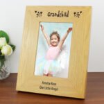 Personalised 'Grandchild' 4x6 Portrait Oak Finish Photo Frame