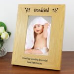 Personalised 'Grandchild' 4x6 Portrait Oak Finish Photo Frame - Image 2