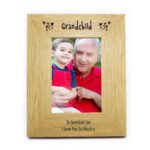 Personalised 'Grandchild' 4x6 Portrait Oak Finish Photo Frame - Image 3