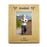 Personalised 'Grandchild' 4x6 Portrait Oak Finish Photo Frame - Image 4